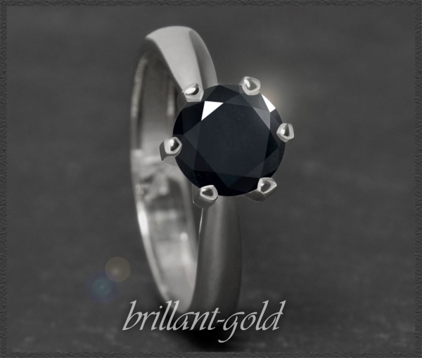 585 Gold Brillant Ring 1,52ct; Weißgold Solitärring